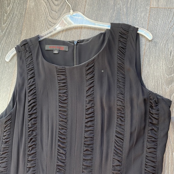 NWT Vintage Anne Klein Silk Black Sleeveless Dress Size 16 - Picture 4 of 7